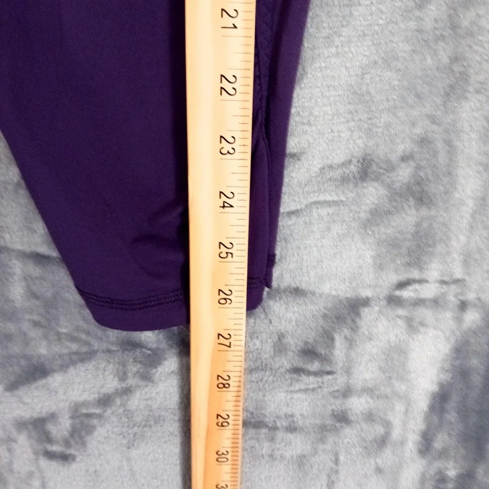 Lululemon Athletica Pants Womens 10 Purple‎ Capri Running Zip Pocket Reflective